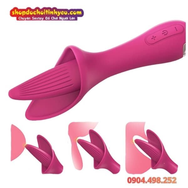 Máy Lưỡi Rung Liếm Thủ Dâm Kích Thích Âm Đạo Núm Vú Cho Nữ