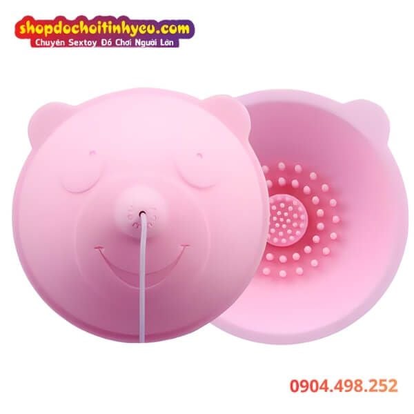 Máy Massage Ngực Hình Gấu Hồng Rung Xoay Tròn Mơn Trớn MOMO