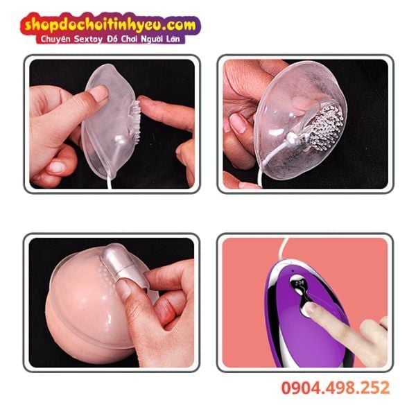 Máy Massage Vú Rung Có Gai Mềm Kèm Điều Khiển Có Dây XXOO