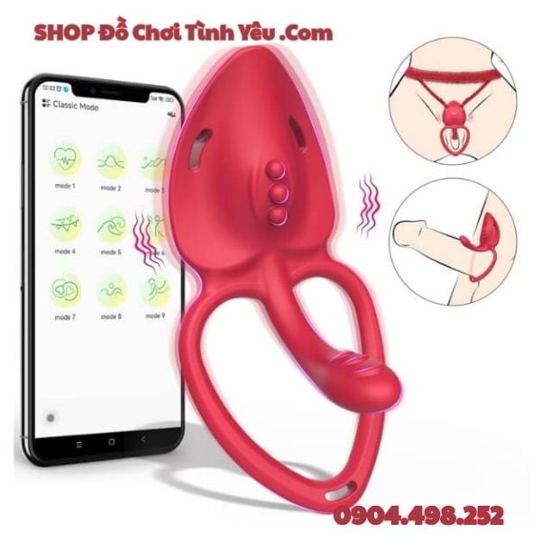 Máy Rung Âm Đạo Unisex Kèm Vòng Đeo Dương Vật Điều Khiển Từ Xa