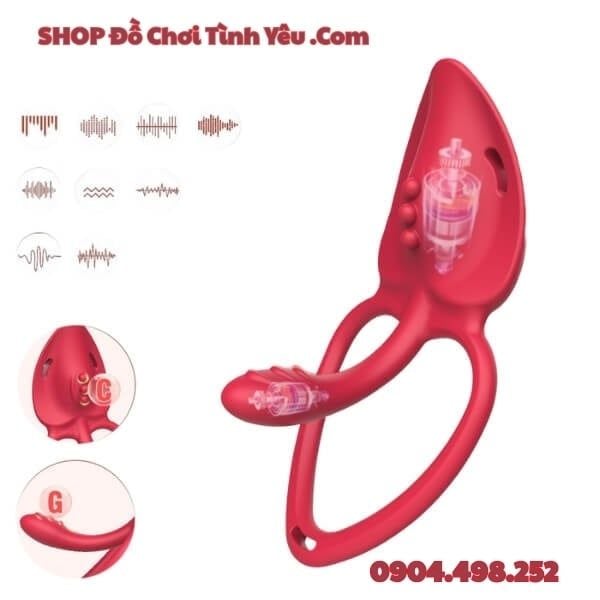Máy Rung Âm Đạo Unisex Kèm Vòng Đeo Dương Vật Điều Khiển Từ Xa