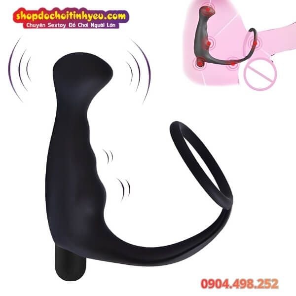 Máy Rung Hậu Môn Tuyến Tiền Liệt Kèm Vòng Khóa Ống Tinh