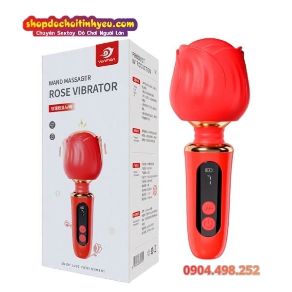 Máy Rung Hoa Hồng Mini Kèm Xoay 360 Độ Mơn Trớn ROSE VIBRATOR