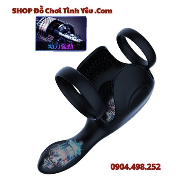 Máy Rung Khóa Tinh Đeo Buộc Cu Có Hạt Massage Tuyến Tiền Liệt