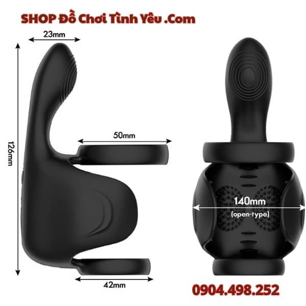 Máy Rung Khóa Tinh Đeo Buộc Cu Có Hạt Massage Tuyến Tiền Liệt