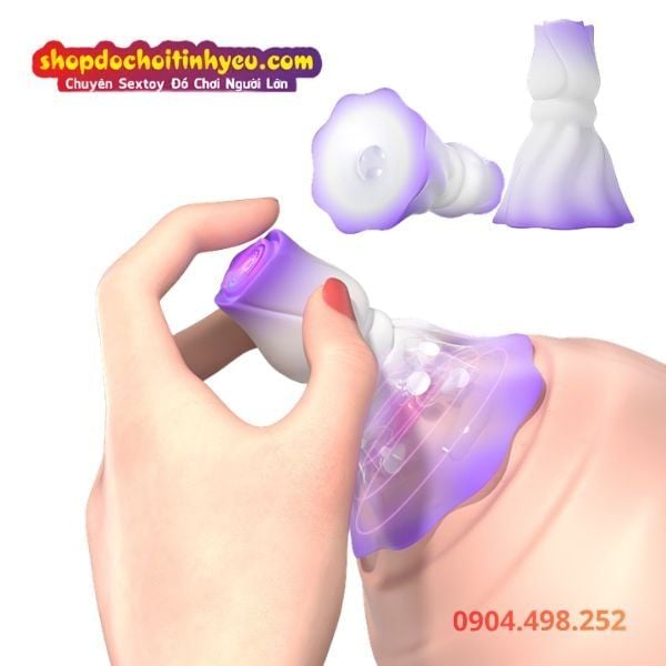 Máy Rung Mút Kích Thích Đầu Ti Hình Hoa Hồng SEX MASSAGER