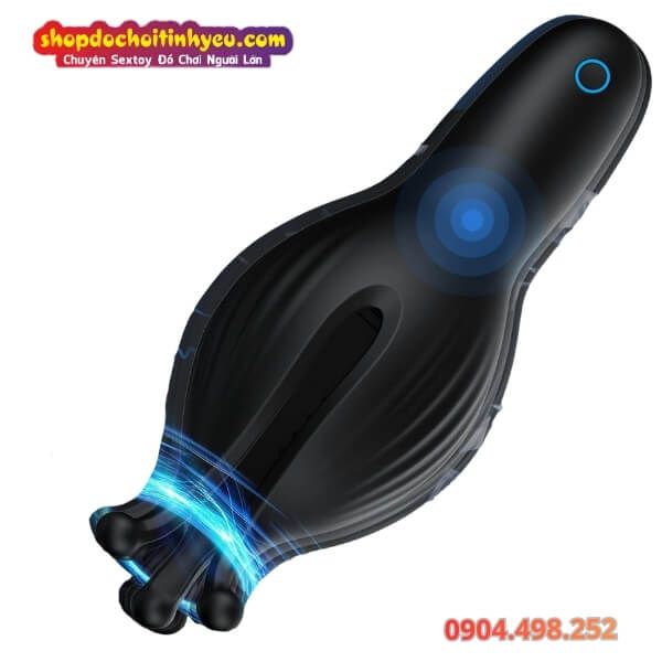 Máy Rung Quy Đầu Thiết Kế Ba Cánh Hoa Có Hạt Nổi Bên Trong