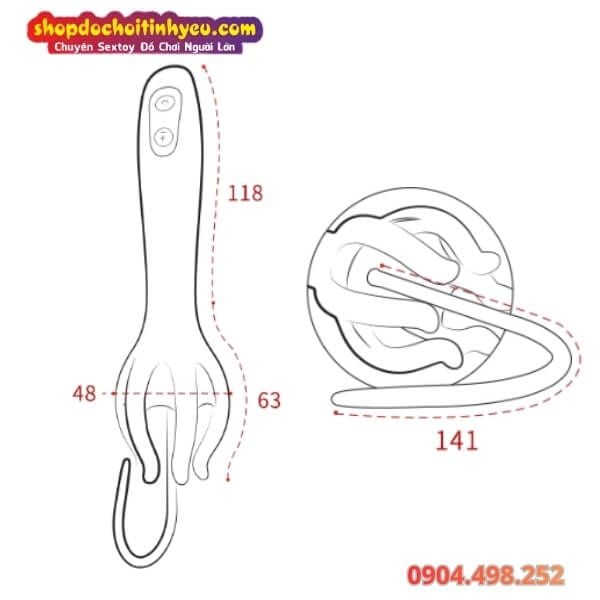 Máy Rung Quy Đầu Kèm Que Massage Kích Thích Lỗ Tiểu YUNMAN