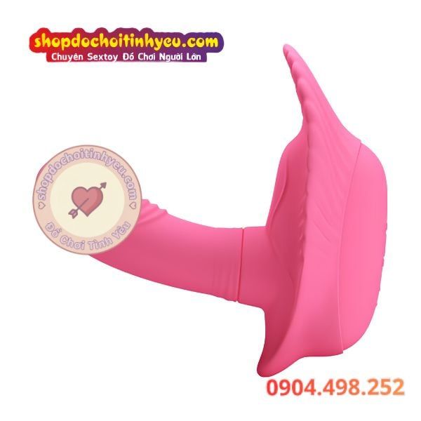 Máy rung vỏ sò hình dương vật mini đeo mặc điều khiển từ xa