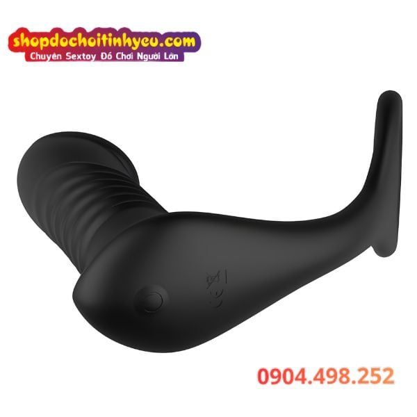 Máy rung thụt hậu môn hình dương vật màu đen ANALPLUG