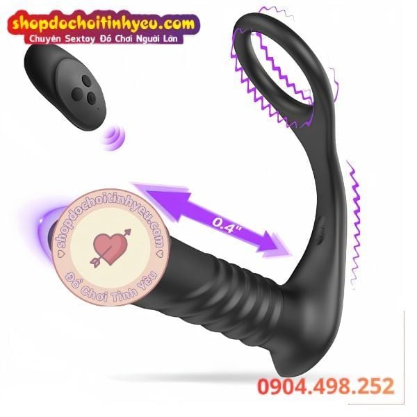 Máy rung thụt hậu môn hình dương vật màu đen ANALPLUG