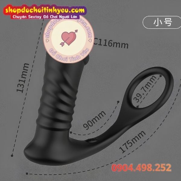 Máy rung thụt hậu môn hình dương vật màu đen ANALPLUG