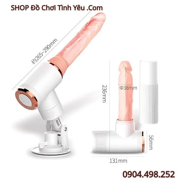 Máy Súng Dương Vật Giả Gân Nổi Rung Thụt Mạnh Có Sưởi Ấm DIBE