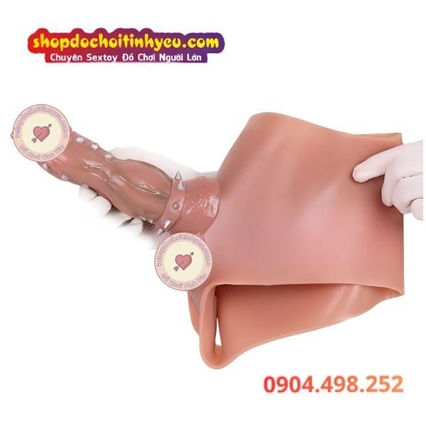 Quần dương vật giả rỗng ruột mặc gắn gai bi khủng cho nam