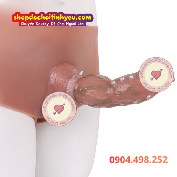Quần dương vật giả rỗng ruột mặc gắn gai bi khủng cho nam