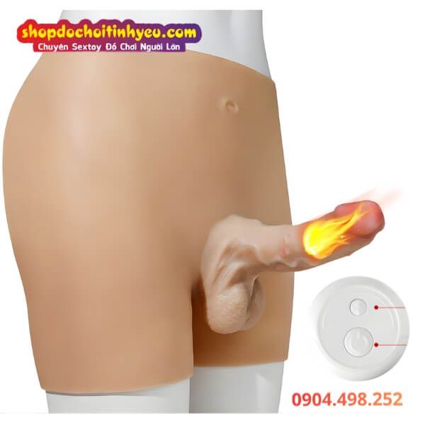 Quần Silicon Liền Cu Giả Đặc Ruột Ngoáy Sưởi Ấm Có Điều Khiển