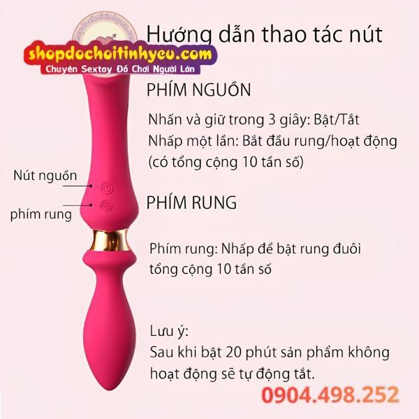 Que rung hai đầu cong massage điểm G mô phỏng dương vật