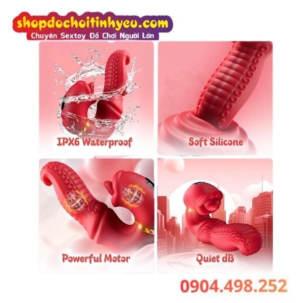 Râu Bạch Tuộc Rung Lắc Kèm Đầu Lưỡi Liếm Láp Âm Đạo Tê Dại