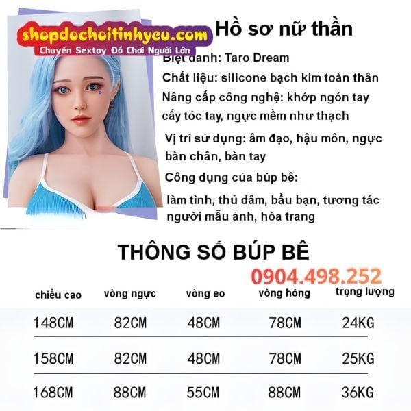 Sex doll cô nàng búp bê tóc xanh mắt xanh xinh đẹp Taro Dream
