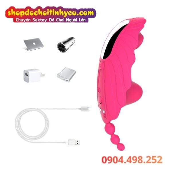 Sextoy Rung Hút Mặc Âm đạo Có Đuôi Nhét Lỗ Hậu Điều Khiển App