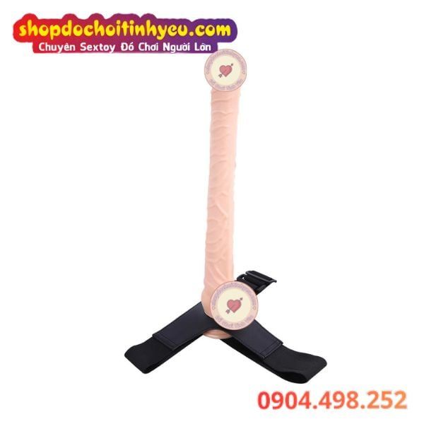 Strap On Kèm Dương Vật Giả Gân Nổi To Khủng Dài 41cm Cho Les
