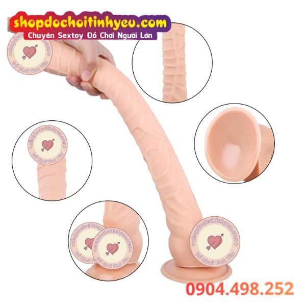 Strap On Kèm Dương Vật Giả Gân Nổi To Khủng Dài 41cm Cho Les