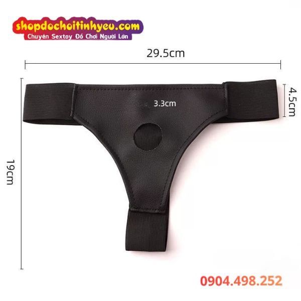 Strap On Quần Dây Thun Da Gắn Dương Vật Giả Cho Cặp Đôi Nữ