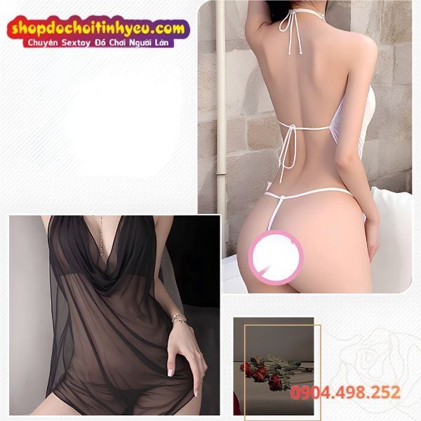 Váy Dây Xuyên Thấu Hở Ngực Khoe Tấm Lưng Trần Nóng Bỏng