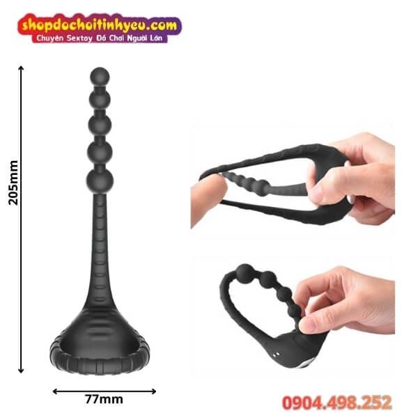 Vòng Đeo Cu Rung Kèm Que Hạt Nhét Lỗ Nhị Điều Khiển Từ Xa