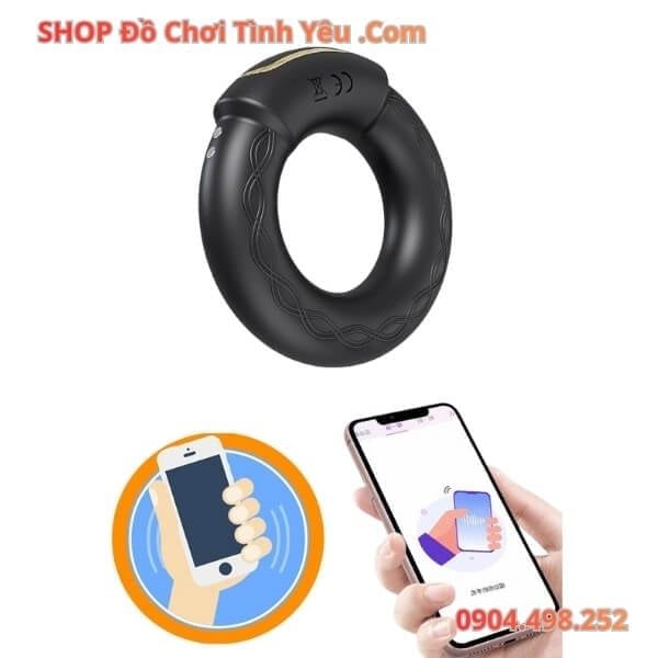 Vòng Đeo Dương Vật Khóa Tinh Rung Làm Ấm Có Điều Khiển App