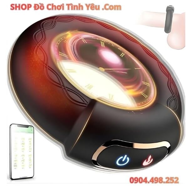 Vòng Đeo Dương Vật Khóa Tinh Rung Làm Ấm Có Điều Khiển App