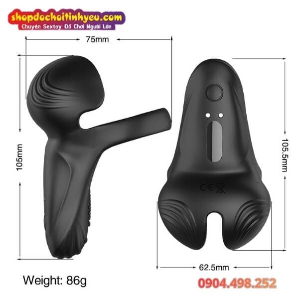 Vòng Khóa Rung Dương Vật Ôm Trọn Tinh Hoàn Điều Khiển Từ Xa