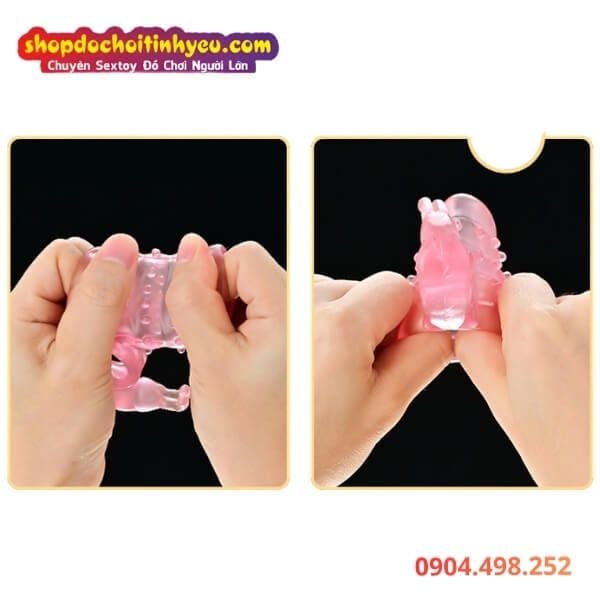 Vòng Rung Tai Thỏ Khóa Tinh Có Hạt Nổi Kích Thích Âm Vật