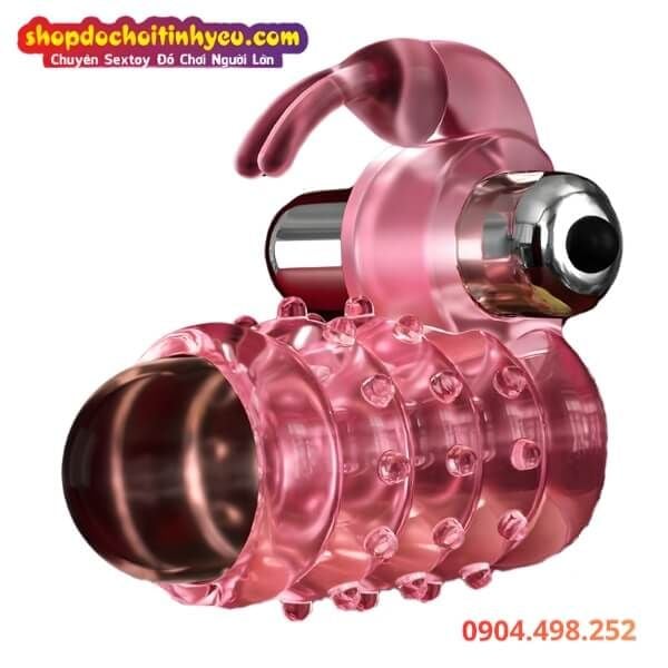 Vòng Rung Tai Thỏ Khóa Tinh Có Hạt Nổi Kích Thích Âm Vật