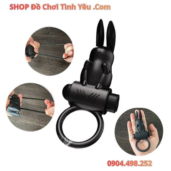 Vòng Rung Trì Hoãn Xuất Tinh Kèm Đầu Thỏ Kích Thích Hạt Đậu