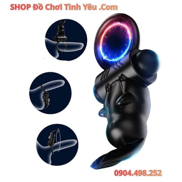 Vòng Rung Trì Hoãn Xuất Tinh Kèm Đầu Thỏ Kích Thích Hạt Đậu