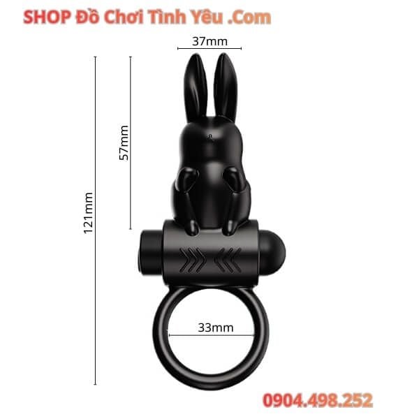 Vòng Rung Trì Hoãn Xuất Tinh Kèm Đầu Thỏ Kích Thích Hạt Đậu