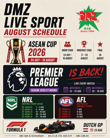 DMZ Live Sport August Schedule