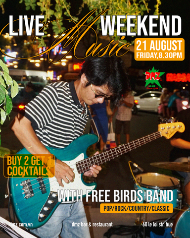 Live Music Weekend - Free Birds band - 21 August