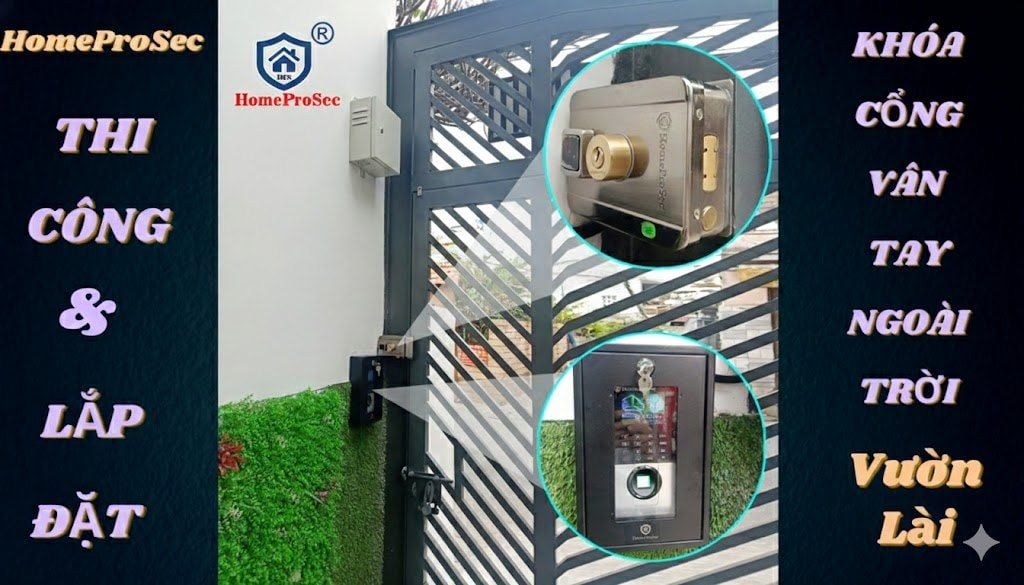 Lắp đặt khóa cổng vân tay ngoài trời phường Vườn Lài TPHCM