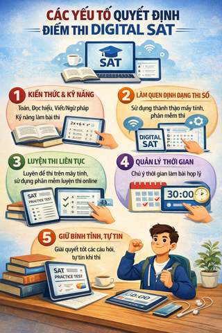 Các yếu tố quyết định điểm thi Digital SAT
