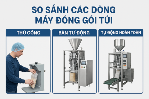 So Sánh Các Dòng Máy Đóng Gói Túi: Thủ Công, Bán Tự Động Và Tự Động Hoàn Toàn