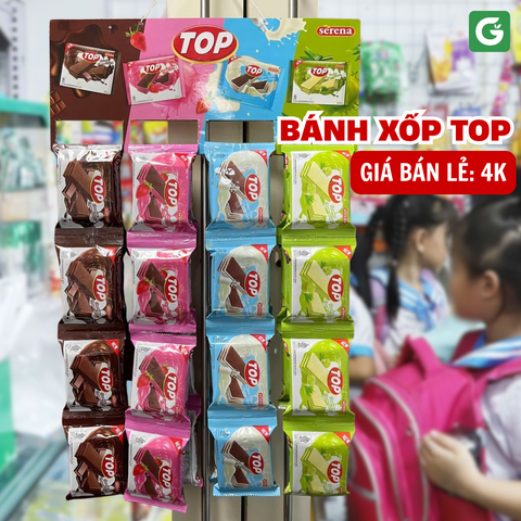 Bánh xốp TOP – Mã hàng bán chạy tại tạp hóa, căn tin trường học & cửa hàng tiện lợi
