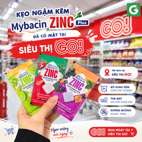 Mybacin ZinC Plus đã có mặt tại siêu thị GO! – Dễ dàng tìm mua ngay
