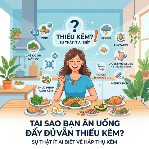 Tại sao bạn ăn uống đầy đủ vẫn thiếu kẽm? Sự thật ít ai biết