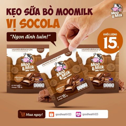 Kẹo sữa bò MooMilk vị Socola – Bổ sung canxi, vitamin và năng lượng cho mọi lứa tuổi