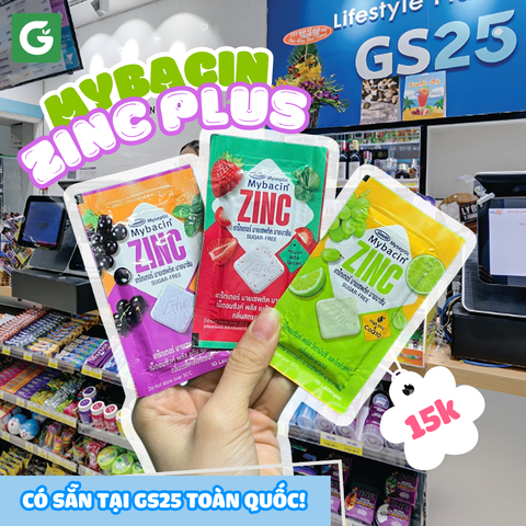 Kẹo Ngậm Bổ Sung Kẽm MYBACIN ZinC PLUS Đã Có Mặt Tại GS25 Toàn Quốc
