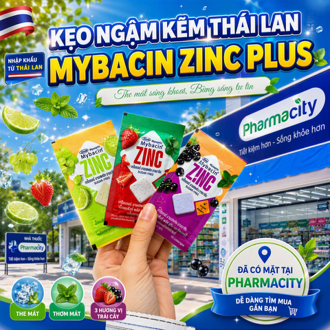 Mua Mybacin ZinC Plus dễ dàng hơn với hệ thống nhà thuốc Pharmacity