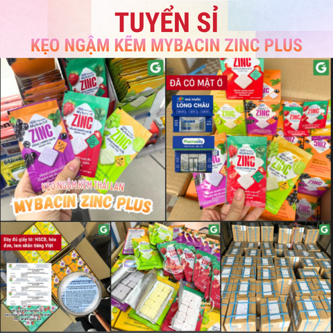 Kẹo Ngậm Kẽm Mybacin ZinC Plus Giá Sỉ Bao Nhiêu? Chính Sách Nhập Sỉ Mới Nhất