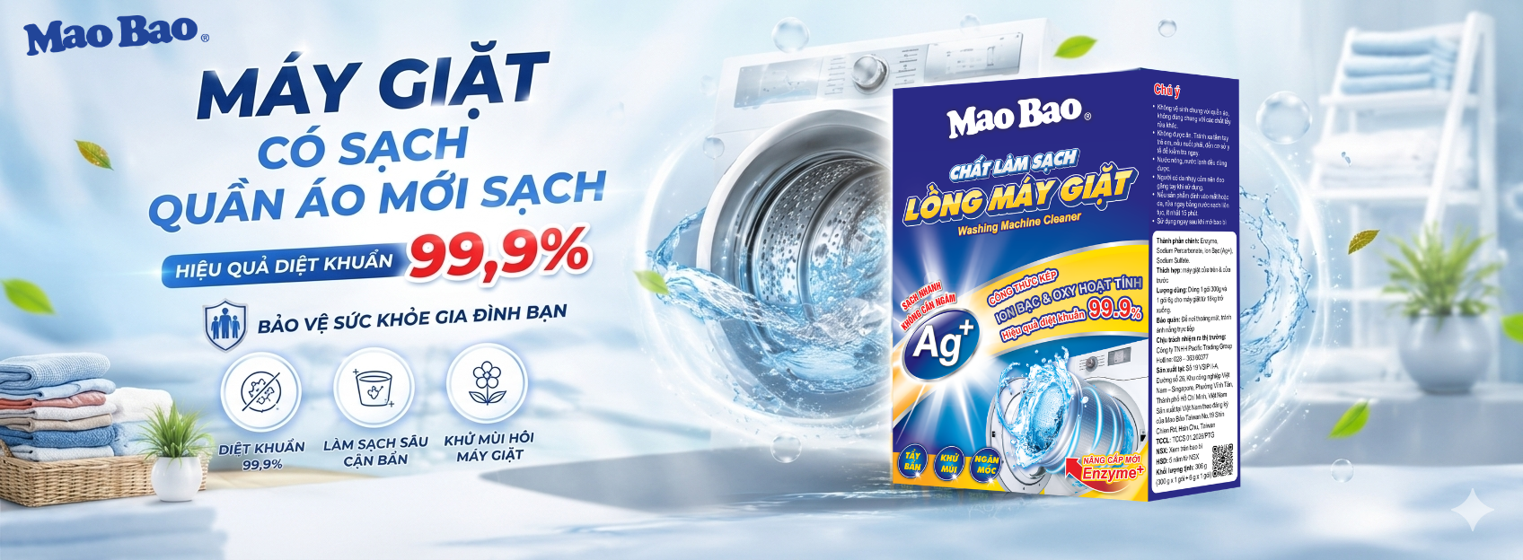 Chất Vệ Sinh Lồng Máy Giặt Mao Bao